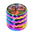 Wholesale Ladyhornet 50mm Grinder Weed Colorful Diamond Cut Surface 4 Part Herb Grinder Tobacco Grinder